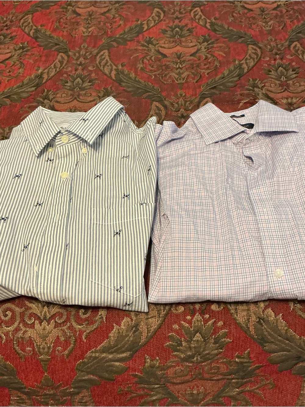 Men's Medium/Slim Fit long sleeve button down dress shirts.
Blue,Gray and White - Picture 3 of 5
